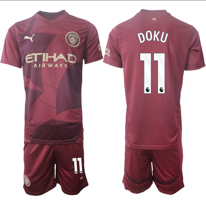 Men 2024-2025 Club Manchester City away red 11 Soccer Jersey